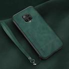 For Xiaomi Redmi Note 9 Pro 5G Lamba Skin Feel Leather Back Phone Case with Strap(Deep Green) - 1