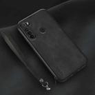 For Xiaomi Redmi Note 8 Lamba Skin Feel Leather Back Phone Case with Strap(Black) - 1