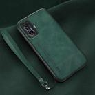 For Xiaomi Redmi K50 Gaming Lamba Skin Feel Leather Back Phone Case with Strap(Deep Green) - 1