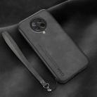 For Xiaomi Redmi K30 Ultra Lamba Skin Feel Leather Back Phone Case with Strap(Dark Grey) - 1