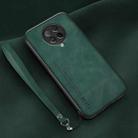 For Xiaomi Redmi K30 Ultra Lamba Skin Feel Leather Back Phone Case with Strap(Deep Green) - 1