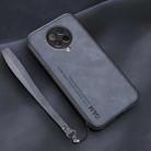 For Xiaomi Redmi K30 Ultra Lamba Skin Feel Leather Back Phone Case with Strap(Blue) - 1