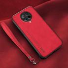 For Xiaomi Redmi K30 Ultra Lamba Skin Feel Leather Back Phone Case with Strap(Red) - 1