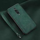 For Xiaomi Redmi K20 Lamba Skin Feel Leather Back Phone Case with Strap(Deep Green) - 1