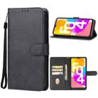 For Samsung Galaxy F04 Leather Phone Case(Black) - 1