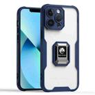 For iPhone 13 Pro Armor Shockproof Magnetic Ring Phone Case(Navy Blue) - 1