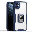 For iPhone 11 Armor Shockproof Magnetic Ring Phone Case(Navy Blue) - 1