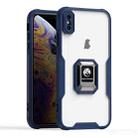 For iPhone X / XS Armor Shockproof Magnetic Ring Phone Case(Navy Blue) - 1