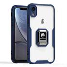 For iPhone XR Armor Shockproof Magnetic Ring Phone Case(Navy Blue) - 1