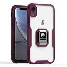 For iPhone XR Armor Shockproof Magnetic Ring Phone Case(Red) - 1