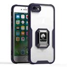 For iPhone SE 2022 / 2020 / 7 / 8 Armor Shockproof Magnetic Ring Phone Case(Deep Purple) - 1