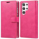 For Samsung Galaxy S23 Ultra 5G GOOSPERY MANSOOR DIARY 9 Card Slots Leather Phone Case(Rose Red) - 1