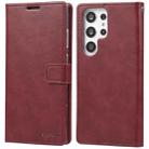 For Samsung Galaxy S23 Ultra 5G GOOSPERY BLUE MOON Crazy Horse Texture Leather Phone Case(Wine Red) - 1