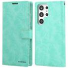 For Samsung Galaxy S23 Ultra 5G GOOSPERY BLUE MOON Crazy Horse Texture Leather Phone Case(Mint Green) - 1