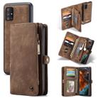 For Galaxy A51 4G CaseMe-008 Detachable Multifunctional Horizontal Flip Leather Case with Card Slot & Holder & Zipper Wallet & Photo Frame(Brown) - 1