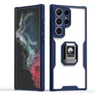 For Samsung Galaxy A22 5G Armor Shockproof Magnetic Ring Phone Case(Navy Blue) - 1