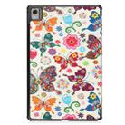 For Nokia T21 Custer Painted 3-Fold Holder Leather Smart Tablet Case(Colorful Butterflies) - 3