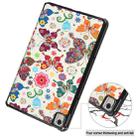 For Nokia T21 Custer Painted 3-Fold Holder Leather Smart Tablet Case(Colorful Butterflies) - 6