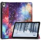 For Nokia T21 Custer Painted 3-Fold Holder Leather Smart Tablet Case(Milky Way Nebula) - 1