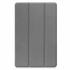 For Nokia T21 Custer Pure Color 3-Fold Holder Leather Smart Tablet Case(Grey) - 2