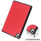 For Nokia T21 Custer Pure Color 3-Fold Holder Leather Smart Tablet Case(Red) - 6