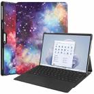 For Microsoft Surface Pro 9 Custer Painted 3-Fold Holder Leather Tablet Case(Milky Way Nebula) - 1