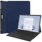 For Microsoft Surface Pro 9 Custer Pure Color Holder Leather Tablet Case(Dark Blue) - 1
