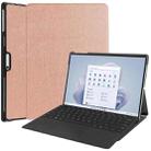 For Microsoft Surface Pro 9 Custer Pure Color Holder Leather Tablet Case(Rose Gold) - 1