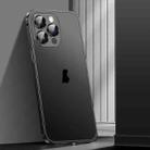 For iPhone 12 Spring Buckle Metal Frosted Phone Case(Black) - 1