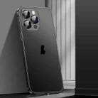 For iPhone 12 Pro Max Spring Buckle Metal Frosted Phone Case(Black) - 1