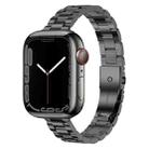 Small Waist Stainless Steel Watch Band For Apple Watch Ultra 49mm / Series 8&7 45mm / SE 2&6&SE&5&4 44mm / 3&2&1 42mm(Black) - 1