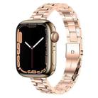 Small Waist Stainless Steel Watch Band For Apple Watch Ultra 49mm / Series 8&7 45mm / SE 2&6&SE&5&4 44mm / 3&2&1 42mm(Rose Gold) - 1