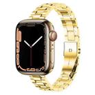 Small Waist Stainless Steel Watch Band For Apple Watch Series 8&7 41mm / SE 2&6&SE&5&4 40mm / 3&2&1 38mm(Gold) - 1