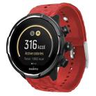 For Suunto 9 Rhombus Texture Silicone Watch Band(Dark Red) - 1