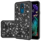 For LG K30 (2019) / Aristo 4 Plus Glitter Powder Contrast Skin Shockproof Silicone + PC Protective Case(Black) - 1