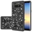 For Galaxy Note 8 Glitter Powder Contrast Skin Shockproof Silicone + PC Protective Case(Black) - 1