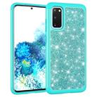 For Galaxy S20 Glitter Powder Contrast Skin Shockproof Silicone + PC Protective Case(Green) - 2