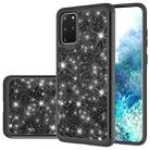 For Galaxy S20 Plus Glitter Powder Contrast Skin Shockproof Silicone + PC Protective Case(Black) - 1