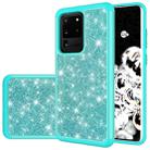 For Galaxy S20 Ultra Glitter Powder Contrast Skin Shockproof Silicone + PC Protective Case(Green) - 1