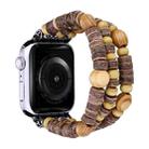 Wood Beads Watch Band For Apple Watch Series 9&8&7 41mm / SE 3&SE 2&6&SE&5&4 40mm / 3&2&1 38mm(3-row Beads) - 1