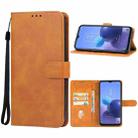 For TCL 408 Leather Phone Case(Brown) - 1