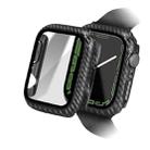 For Apple Watch Series 8&7 41mm Carbon Fiber PC Tempered Glass Integral Watch Case(Black) - 1