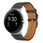 For Google Pixel Watch Genuine Leather Watch Band(Gray Brown) - 1