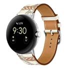 For Google Pixel Watch Genuine Leather Watch Band(White Print) - 1