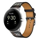 For Google Pixel Watch Genuine Leather Watch Band(Black Print) - 1