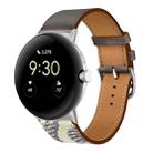 For Google Pixel Watch Genuine Leather Watch Band(Grey+Marl) - 1