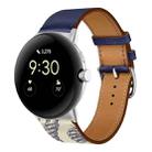 For Google Pixel Watch Genuine Leather Watch Band(Ink Blue+Marl) - 1