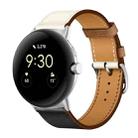 For Google Pixel Watch Genuine Leather Watch Band(Indigo Blue+White) - 1