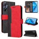 For Infinix Hot 20 4G Stitching-Color Leather Phone Case(Red) - 1