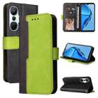 For Infinix Hot 20S Stitching-Color Leather Phone Case(Green) - 1